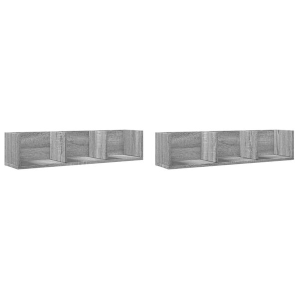 vidaXL Armoires murales 2Pièces sonoma gris 75x18x16 5 cm bois ingénierie