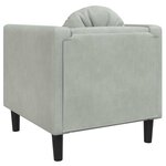 vidaXL Fauteuil avec coussin gris clair Velours