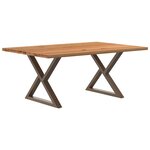 vidaXL Table à manger marron clair bois de chêne massif rectangulaire