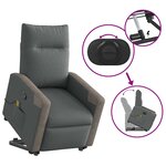 vidaXL Fauteuil de massage inclinable Gris foncé Tissu