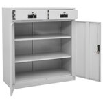 vidaXL Armoire de bureau Gris clair 90x40x102 cm Acier