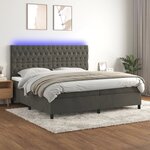 vidaXL Sommier à lattes de lit matelas et LED Gris foncé 200x200 cm