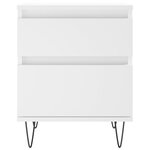 vidaXL Table de chevet Blanc 40x35x50 cm Bois d’ingénierie