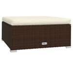 vidaXL Salon de jardin 4 Pièces avec coussins Résine tressée Marron