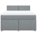 vidaXL Sommier à lattes de lit avec matelas Gris clair 160x200cm Tissu