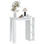 vidaXL Table de bar et étagère Blanc 102x50x103 5 cm Bois d'ingénierie
