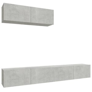 vidaXL Ensemble de meubles TV 3 Pièces Gris béton Bois d'ingénierie
