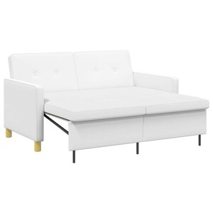 vidaXL Canapé-lit escamotable Blanc Tissu