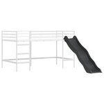 vidaXL Lit mezzanine pour enfants Blanc et Noir 90 x 200 cm Métал