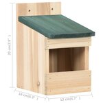 vidaXL Nichoirs 4 Pièces 12x16x20 cm Bois de sapin