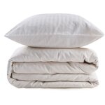 Parure de lit - housse de couette 220 x 240 + 2 taies d'oreiller 60 x 60  80  coton- Crème