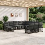 vidaXL Ensemble de canapé de jardin 12 Pièces Noir et Gris foncé