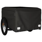 vidaXL Remorque de vélo noir et vert 45 kg fer