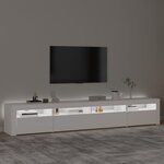 vidaXL Meuble TV avec lumières LED Blanc 240x35x40 cm