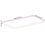 vidaXL Dessus de table 100x60x2 5cm bord vif bois massif manguier brut