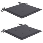 vidaXL Chaises de jardin avec coussins lot de 2 Teck solide et acier