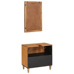 vidaXL Ensemble de mobilier de salle de bain avec porte 2 Pièces Marron