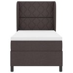 vidaXL Lit à ressorts avec matelas Marron foncé 100 x 200 cm tissu