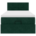 vidaXL Cadre de lit ottoman avec matelas vert foncé 100x200 cm velours