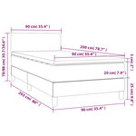 vidaXL Sommier à lattes de lit avec matelas et LED Gris foncé 90x200cm