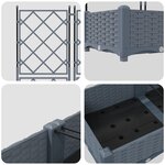 vidaXL Jardinière avec treillis 2 Pièces Gris clair 80x40x125 5 cm