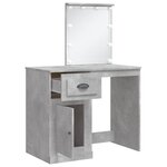 vidaXL Coiffeuse avec lumières LED gris béton 90x42x132 5 cm
