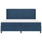 Lit à ressort avec matelas et LED bleue 200x200 cm en tissu