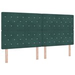 vidaXL Tête de lit en velours vert foncé de avec des boutons en cristal 200 cm