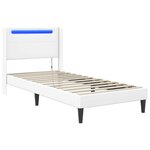 vidaXL Cadre de lit avec bandes LED Blanc 80 x 200 cm Simili cuir