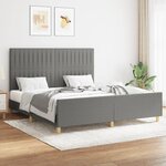vidaXL Cadre de lit sans matelas gris foncé 160x200 cm tissu