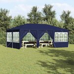 vidaXL Tente de fête Bleu  Blanc 600 x 400 x 266 cm Polyester  Acier