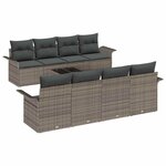 vidaXL Ensemble de canapé de jardin 9 Pièces Gris 55 x 55 x 37 cm