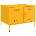 vidaXL Table basse jaune moutarde 68x50x50 5 cm acier