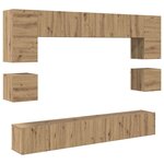 vidaXL Ensemble meuble TV 8 Pièces Chêne artisanal Bois d'ingénierie
