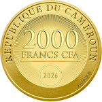 Monnaie WELCOME TO THE WORLD Or 2000 Francs Cameroon 2026 (PRÉCOMMANDE)