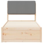 vidaXL Cadre de lit avec tête de lit rembourrée Gris clair