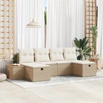 vidaXL Ensemble de canapé de jardin 6 Pièces Beige 55 x 62 x 69 cm