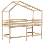 vidaXL Lit superposé et échelle et toit 90x200 cm bois de pin massif