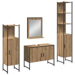 vidaXL Ensemble de meubles de salle de bain 4 pièces en chêne artisan  bois d'ingénierie