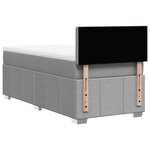 vidaXL Sommier à lattes de lit avec matelas Gris clair 100x200cm Tissu