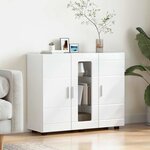 vidaXL Buffet Blanc brillant 55.5 x 29 x 100 cm Bois d'ingénierie