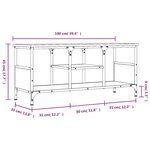 vidaXL Meuble TV chêne marron 100x35x45 cm bois d'ingénierie et fer