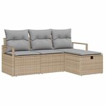 vidaXL Ensemble de canapé de jardin 4 Pièces beige et gris clair