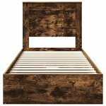 vidaXL Lit de Rangement Chêne fumé 90 x 200 cm Bois d'ingénierie