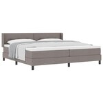 vidaXL Lit à ressorts avec tête de lit Taupe 200 x 200 cm tissu