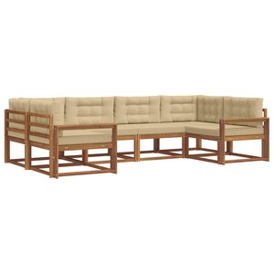 vidaXL Ensemble de canapés d'extérieur 6 pc Naturel et Beige