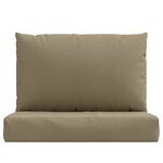 vidaXL Coussins de palette lot de 2 taupe mélangé tissu