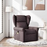 vidaXL Fauteuil de massage inclinable Marron foncé Tissu