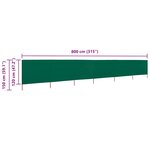 vidaXL Paravent 6 panneaux Tissu 800 x 120 cm Vert