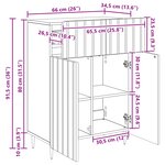 vidaXL Buffet Gris béton 66 x 34 5 x 92 cm Bois d'ingénierie